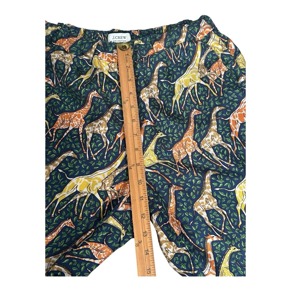J CREW Women Pull On SilkTwill Pant in Giraffes Print Size S/M - Picture 10 of 16